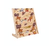 Ronyme Étagère à Livres Enfant Bibliothèque Enfant Organisateur Rangement Présentoir Bois Massif Stable et Poches Toile Antiglisse Adaptée aux Chambres, Petit, Color to 3