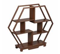Ronyme Étagère d'Exposition pour Organisateur Étagère Curio Meuble Décoratif Présentoir en Bois Solide avec Finition Élégante et Supports Renforcés Adaptée à, Grand Modèle, Six-Six Grande Prospérité