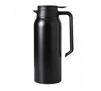 Ronyme Inox Carafe Isotherme Pichet Café Bouilloire à eau 304 Inox Résistant Paroi Isolante Maintien Température Bouton de Versement Anti Fuite Remplissage, Noir, Noir