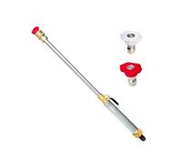 Ronyme Nettoyeur Haute Pression Lance Buse Pulvérisateur Corps en Tube d'Aluminium et Pièces en Laiton pour Jet Stable et Adapté pour Lavage Voiture Terrasses Murs Ateliers, Gray Dual Nozzle
