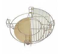 Ronyme Pierre à Pizza en Céramique Cordiérite Grille Barbecue Support Inox Plateau Ronde avec Cadre Renforcé Préhension Sécurisée Croûte Croustillante, Pour Barbecue Céramique De 26 Pouces