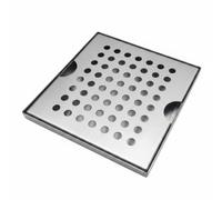 Ronyme Plateau Carré Égouttoir Plateau Collecteur Semicirculaire Acier Inoxydable Trous Uniformes Bord Surélevé Fonction Organisation Adapté aux Boissons Plans de Travail, 15 15cm