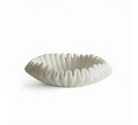 Ronyme Plateau de Rangement Décoratif Bol Sculptural Coupe Moderne Corbeille Bord Irrégulier en Matériau Composite Mat Blanc Adapté à Décoration Intérieure Salon Cuisine, Grand - 34 34 9cm