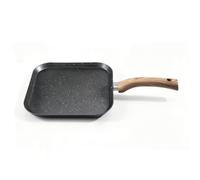 Ronyme Poêle Antiadhésive Plaque Gril Poêle Carrée Poêle à Rôtir Gril Polyvalent avec Parois Peu Profondes et Finition pour Rôtissage au Four Cuisson sur, Poêle À Griller Poignée Style Deux