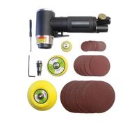 Ronyme Ponceuse Pneumatique Ponceuse à Air Polisseuse Meuleuse à Angle pour Préparation Surface Corps Métal Manche Texturé Raccord Inclus Adaptée aux, Noir, Haute Configuration, Excentrique