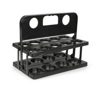 Ronyme Porte Bouteilles Pliable Porte Bouteilles Organiseur Support Casier Transport Double Niveau 10 Emplacements Cadre Rigide Prise Centrale Pliable Gain, Noir