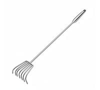 Ronyme Râteau Agricole Râteau de Jardin Râteau à Main Cultivateur Désherbeur en Acier Inoxydable Robuste Manche Ergonomique Prise Confortable Dents Coniques , 100CM , 7-Dents