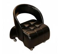 Ronyme Siège Dossier Chaise Tabouret Fauteuil à Dossier avec roulettes Silencieuses et Rotation Fluide Dossier Capitonné pour Support Ergonomique Revêtement, 40 X 44 X 46 Cm, Marron
