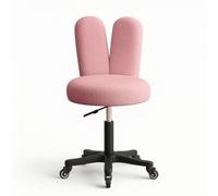 Ronyme Siège Roulant Tabouret Roulant Chaise Pivotante Fauteuil Basculant avec Dossier Forme Couronne et Cadre Nettoyage Facile Degrés Assise, Rose