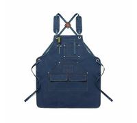 Ronyme Tablier de Travail en Toile Tablier Outil Tablier de Chantier Tablier de Bricolage avec Bretelles Dos Croisé Confort Prolongé Poches Profondes pour, Blue