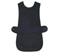 Ronyme Tablier Veste Polyester sans Manches Tablier Chasuble Vêtement de Service Look Net et Moderne avec Boutons Pression Protection Contre Taches et, Array, Noir