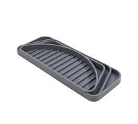 Ronyme Tapis Égouttoir en Silicone Plateau Égouttage Bac Récupérateur Support Tasse Antidérapant Universel Ajustable pour Appareils Coupe au Ciseau Rapide, Gris