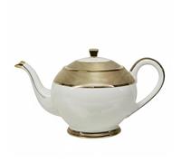 Ronyme Théière Européenne Théière Cafetière Pichet Carafe Service à Thé en Céramique Élégante pour Infusions et Café avec Bec de Service Fluide Adaptée aux, Blanc Et Or Avec Motif Spirale
