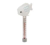 Ronyme Thermomètre Flottant pour Piscine, mesureur température d'eau Portable, Affichage analogique Facile à Lire, Motif Animal pour Aquariums et, Blanc