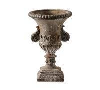 Ronyme Vase Urne en Métal Style Européen Aspect Vieilli Vase Urne sur Pied Ornemental Pot en Fer Forgé Finition Vieillie pr Composition Florale