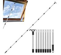 Roof Window Opener, Telescoping Stainless Steel Rod, Adjustable Hatch Pole, | Telescoping Window Rod, Adjustable Length Helps Reach Compatible Roof and Loft Hatches From Suitable Indoor Positions