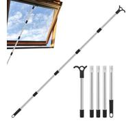 Roof Window Opener, Telescoping Stainless Steel Rod, Adjustable Hatch Pole, | Telescoping Window Rod, Adjustable Length Helps Reach Compatible Roof and Loft Hatches From Suitable Indoor Positions