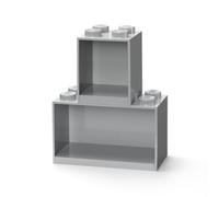 Room Copenhagen Étagères en forme de brique LEGO superposables 2 pièces 31,8 x 21,1 cm Gris