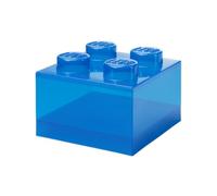 Room Copenhagen Brique de rangement bleue translucide - Boîte empilable en plastique avec couvercle, pour enfants et adultes, organiseur de bureau et boîte à jouets