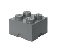 Room Copenhagen- Brique Lego 4 plots, Boîte de Rangement empilable, 5,7 l, Gris Foncé, 40031754, One Size