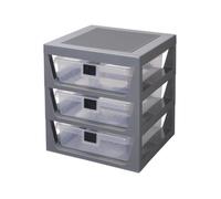 Boîte de rangement 3 tiroirs personnalisables Lego - Gris