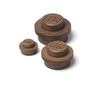 Room Copenhagen Lego Home Lot de 3 cintres muraux en bois foncé en chêne | Cintres fonctionnels et accessoires décoratifs pour la maison | Crochets muraux en 3 tailles