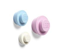 Room Copenhagen Lego Lot de 3 cintres muraux (blanc, bleu clair, rose)
