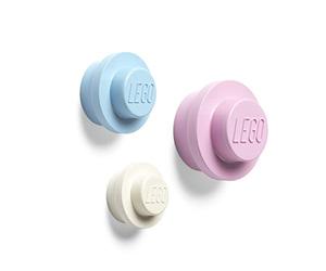 Room Copenhagen Lego Lot de 3 cintres muraux (blanc, bleu clair, rose)