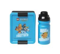 Room Copenhagen LEGO NINJAGO LUNCH SET - Bouteille 390 ml et Boîte à Déjeuner, Pratique et Ludique, Compatible Lave - vaisselle, Azur & noir