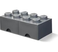 Room Copenhagen LEGO Storage Brick Drawer 8, storage box (dark grey, two drawers)