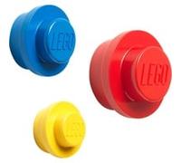 LEGO Lot de porte-manteaux – Ensemble de crochets muraux jaune/bleu/rouge Petit/Moyen/Grand