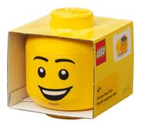 LEGO Boîte de rangement Tête mini Happy Boy Jaune 360 ml empilable avec couvercle