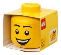Room Copenhagen - Boîte de rangement Tête Happy Boy (LEGO) - Polypropylène, empilable, taille S