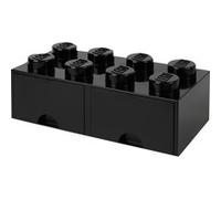 Brique de Rangement LEGO 2 tiroirs 8 picots - Noir