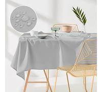 ROOM99 Aura Nappe de Table 130 x 180 cm Gris Clair | Imperméable Rectangulaire Facile d'entretien Lavable Anti Tache Protection Décoration de Banquet Toute l'année