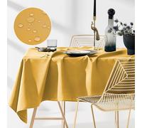 room99 Aura Nappe de Table 130 x 180 cm Imperméable Rectangulaire Facile d'entretien Lavable Anti Tache Protection Décoration de Banquet Toute l'année Moutarde