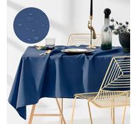 room99 Aura Nappe de Table 140 x 200 cm Imperméable Rectangulaire Facile d'entretien Lavable Anti Tache Protection Décoration de Banquet Toute l'année Bleu foncé
