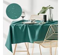 room99 Aura Nappe de Table 140 x 220 cm Imperméable Rectangulaire Facile d'entretien Lavable Anti Tache Protection Décoration de Banquet Toute l'année Vert Bouteille