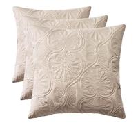room99 Housse de Coussin Leila 45 x 45 cm Taie d'oreiller pour Coussins Canapé avec Fermeture éclair Invisible métallisée Beige, 1 pièce (Lot de 3)
