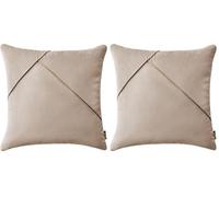 ROOM99 Housse décorative de Coussin Be Glam Simple 45 x 45 cm Taie d'oreiller pour Coussins Canapé avec Fermeture éclair Invisible Beige, 1 pièce (Lot de 2)