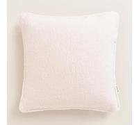 ROOM99 Housse décorative de Coussin Bouclé 45 x 45 cm Taie d'oreiller pour Coussins Canapé avec Fermeture éclair Invisible Crème, 1 pièce