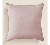 room99 Housse décorative de Coussin Mademoiselle 40 x 40 cm Taie d'oreiller pour Coussins Canapé avec Fermeture éclair Invisible Rose poudré, 1 pièce