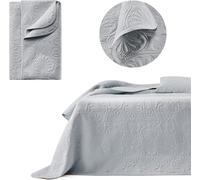 room99 Leila Élégant Dessus de lit Moderne 240 x 260 cm 2 Personnes matelassé idéal comme jeté de canapé ou Couvre-lit Gris Clair