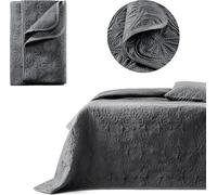 room99 Leila Élégant Dessus de lit Moderne 240 x 260 cm 2 Personnes matelassé idéal comme jeté de canapé ou Couvre-lit Gris foncé