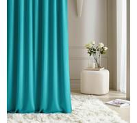 room99 Rideau avec œillets Aura 140 x 250 cm Largeur x Hauteur, Décoration de Fenêtre, Curtains et Draperies intérieurs pour Salon, Chambre Moderne Lisse Turquoise, 1 pièce