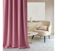 room99 Rideau avec œillets Aura 140 x 300 cm Largeur x Hauteur, Décoration de Fenêtre, Curtains et Draperies intérieurs pour Salon, Chambre Moderne Lisse Rose, 1 pièce