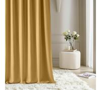 room99 Rideau avec œillets Aura 140 x 300 cm Largeur x Hauteur, Décoration de Fenêtre, Curtains et Draperies intérieurs pour Salon, Chambre Moderne Lisse Moutarde, 1 pièce