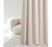 room99 Rideau avec œillets Aura 140 x 300 cm Largeur x Hauteur, Décoration de Fenêtre, Curtains et Draperies intérieurs pour Salon, Chambre Moderne Lisse Beige Clair, 1 pièce