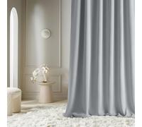room99 Rideau avec Passe Tringle Aura 140 x 230 cm Largeur x Hauteur, Décoration de Fenêtre, Curtains et Draperies intérieurs pour Salon, Chambre Moderne Lisse Gris Clair, 1 pièce