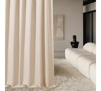 room99 Rideau avec Passe Tringle Aura 140 x 300 cm Largeur x Hauteur, Décoration de Fenêtre, Curtains et Draperies intérieurs pour Salon, Chambre Moderne Lisse Crème, 1 pièce